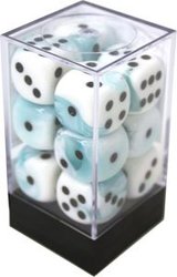 12D6 SET -  12D6, WHITE AND TEAL WITH BLACK -  GEMINI CHX