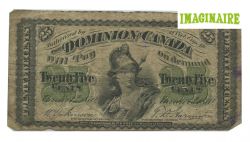 1870 -  1870 25-CENT NOTE, DICKINSON/HARINGTON (F)