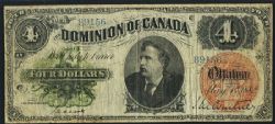 1882 -  1882 4-DOLLAR NOTE, COURTNEY (G)