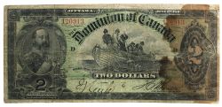 1897 -  1897 2 DOLLARS NOTE, BOVILLE, DARK BROWN BACK (G)