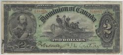 1897 -  1897 2 DOLLARS NOTE, COURTNEY, DARK BROWN BACK (F+)