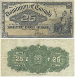 1900 -  1900 25-CENT NOTE, SAUNDERS (VF)