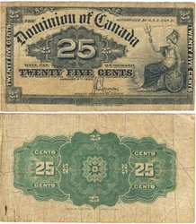 1900 -  1900 25-CENT NOTE, SAUNDERS (VG)