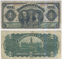 1911 -  1911 1-DOLLAR NOTE, VARIOUS/BOVILLE (VG)