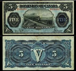 1912 -  1912 5-DOLLAR NOTE, HYNDMAN/SAUNDERS