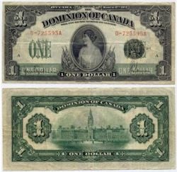 1917 -  1917 1-DOLLAR NOTE, HYNDMAN/SAUNDERS