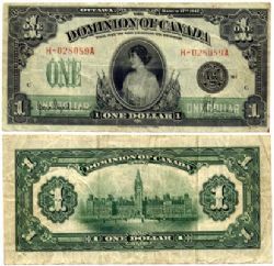 1917 -  1917 1-DOLLAR NOTE, HYNDMAN/SAUNDERS