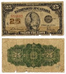 1923 -  1870 25-CENT NOTE, MCCAVOUR/SAUNDERS (G)