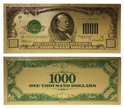 1928 -  COPY OF THE UNITED STATES 1928 1000-DOLLAR NOTE (PURE GOLD PLATED)