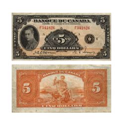 1935 -  1935 5-DOLLAR NOTE, OSBORNE/TOWERS SERIE F