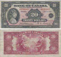 1935 -  1935 ENGLISH 20-DOLLAR NOTE, OSBORNE/TOWERS SERIE A