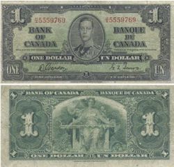1937 -  1937 1-DOLLAR NOTE, GORDON/TOWERS PREFIX H/A