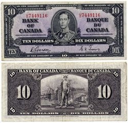 1937 -  1937 10-DOLLAR NOTE, GORDON/TOWERS (VF)