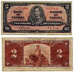 1937 -  1937 2-DOLLAR NOTE, GORDON/TOWERS (VG)