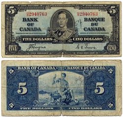 1937 -  1937 5-DOLLAR NOTE, COYNE/TOWERS (G)