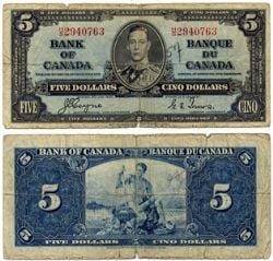 1937 -  1937 5-DOLLAR NOTE, COYNE/TOWERS PREFIX A/S-E/S (AG)