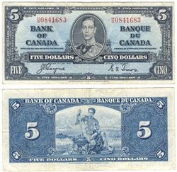 1937 -  1937 5-DOLLAR NOTE, COYNE/TOWERS (VF)