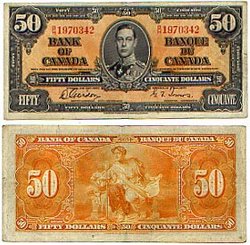 1937 -  1937 50-DOLLAR NOTE, GORDON/TOWERS (VF)