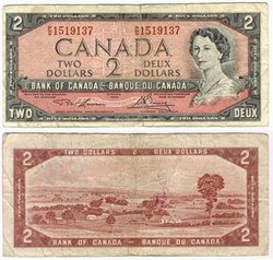 1954 - MODIFIED PORTRAIT -  1954 2-DOLLAR NOTE, LAWSON/BOUEY