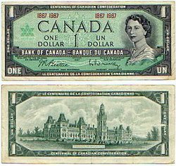 1967 -  1867-1967 1-DOLLAR NOTE, BEATTIE/RASMINSKY (VF)
