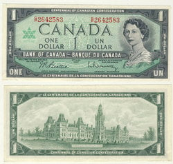 1967 -  1967 1-DOLLAR NOTE, BEATTIE/RASMINSKY (VF)