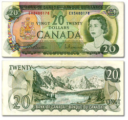 1969 -  1969 20-DOLLAR NOTE, BEATTIE/RASMINSKY (EF)