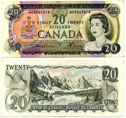 1969 -  1969 20-DOLLAR NOTE, LAWSON/BOUEY (EF)