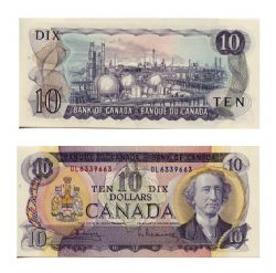 1971 -  1971 10-DOLLAR NOTE, BOUEY/RASMINSKY PREFIXES DL