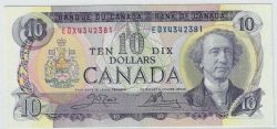 1971 -  1971 10-DOLLAR NOTE, CROW/BOUEY PREFIX EDX (LITHO) (AU+)