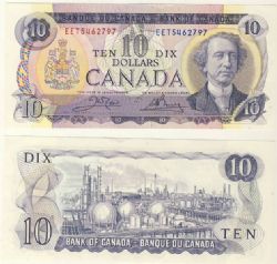 1971 -  1971 10-DOLLAR NOTE, CROW/BOUEY PREFIXES EET