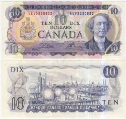 1971 -  1971 10-DOLLAR NOTE, CROW/BOUEY PREFIXES EEV