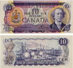 1971 -  1971 10-DOLLAR NOTE, LAWSON/BOUEY PREFIXES DY