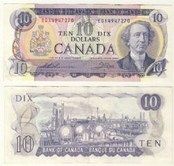 1971 -  1971 10-DOLLAR NOTE, THIESSEN/CROW PREFIXES EDX