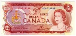 1974 -  1974 2-DOLLAR NOTE, LAWSON/BOUEY, PREFIX BC, ORIGINAL TINT