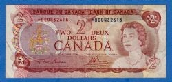 1974 -  1974 2-DOLLAR NOTE, LAWSON/BOUEY PREFIXES BC