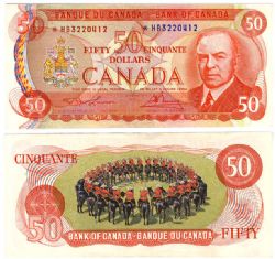 1975 -  1975 50-DOLLAR NOTE, LAWSON/BOUEY PREFIXES HB (EF)