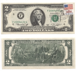 1976 -  1976 2-DOLLAR NOTE WITH STAMP AND SEAL -  1976 UNITED STATES NOTES