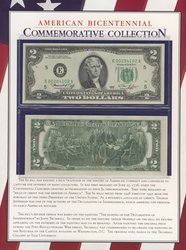 1976 -  SET OF UNITED STATES 2-DOLLAR BILLS