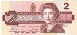 1986 -  1986 2-DOLLAR NOTE, THIESSEN/CROW, PREFIX BBP, SMALL B (UNC)