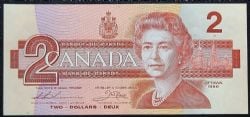 1986 -  1986 2-DOLLAR NOTE, THIESSEN/CROW, PREFIX BGA-BGZ, SMALL B - LOW SERIAL NUMBERED NOTE (AU)