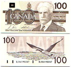 1988 -  1988 100-DOLLAR NOTE, BONIN/THIESSEN (UNC)