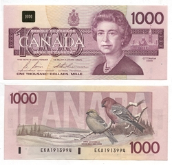 1988 -  1988 1000-DOLLAR NOTE, BONIN/THIESSEN (VF)