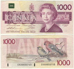 1988 -  1988 1000-DOLLAR NOTE, THIESSEN/CROW (EF)