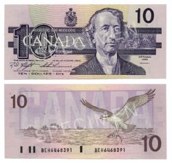 1989 -  1989 10-DOLLAR NOTE, KNIGHT/THIESSEN (GUNC)