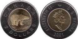 2-DOLLAR -  2001 2-DOLLAR -  PIÈCES DU CANADA 2001