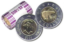 2-DOLLAR -  2004 2-DOLLAR ORIGINAL ROLL -  2004 CANADIAN COINS