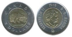 2-DOLLAR -  2010 2-DOLLAR - 16 SERRATIONS -  2010 CANADIAN COINS