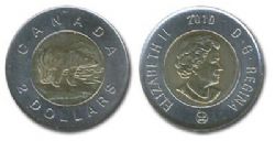 2-DOLLAR -  2010 2-DOLLAR - 16 SERRATIONS (PL) -  2010 CANADIAN COINS