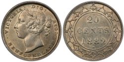 20-CENT -  1882 H 20-CENT -  1882 NEWFOUNFLAND COINS