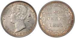 20-CENT -  1894 20-CENT OBVERSE 2 -  1894 NEWFOUNFLAND COINS
